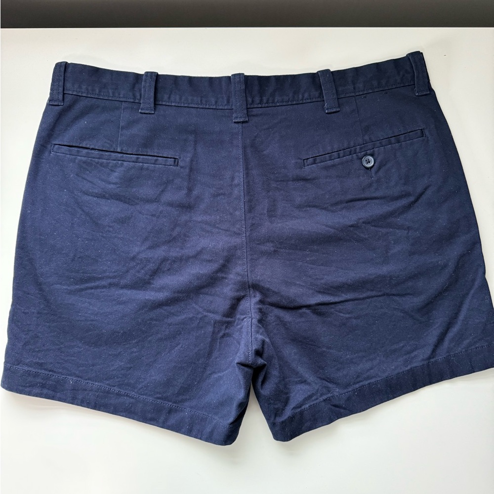 JCrew shorts mens size 35 flat front navy blue chino 5โ inseam 16โ length - Picture 4 of 9